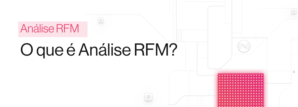 Diagrama de segmentação RFM com quadrantes de clientes por recência, frequência e valor monetário