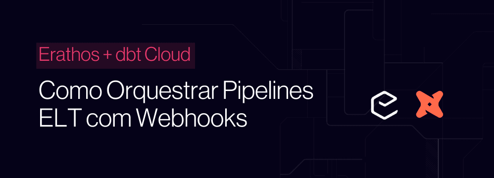 Diagrama de orquestração ELT com Erathos e dbt Cloud conectados via webhooks